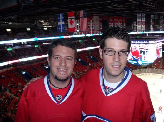 Avec mon frère jumeau, avant le match Canadiens de Montréal - New Jersey Devils