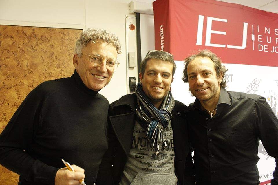 Avec Nelson Monfort et Philippe Candeloro, à l'IEJ Paris