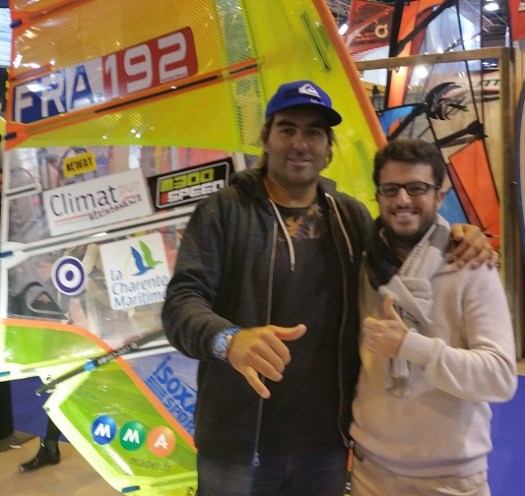 Avec Antoine Albeau, sportif français le plus titré (25 fois champion du monde de windsurf)