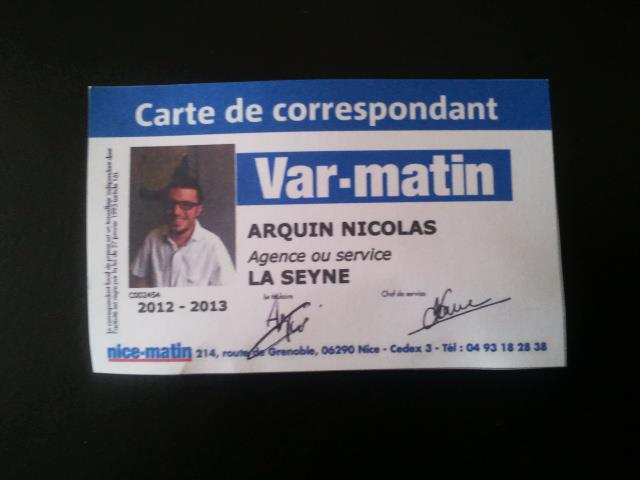 Carte Correspondant Var-Matin