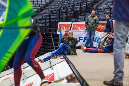 Philippe Lavigne en reportage, lors de l'Indoor de France