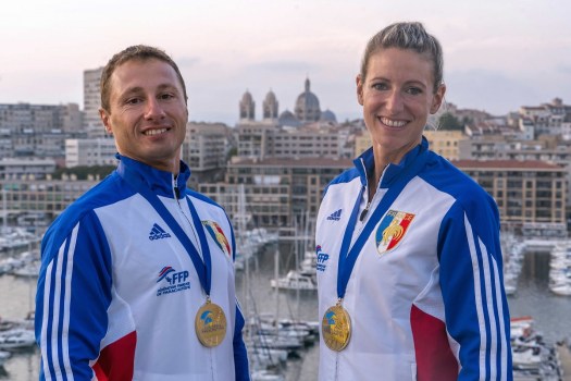 Greg Crozier et Karine Joly, champions du monde de parachutisme